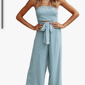 New with tags size medium light blue tube top jumpsuit